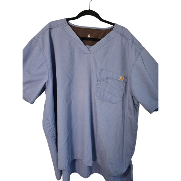 Carhartt Other - Carhartt Liberty Blue V-Neck Scrub Top C15108 Short Sleeve‎ Ripstop Men 3XL